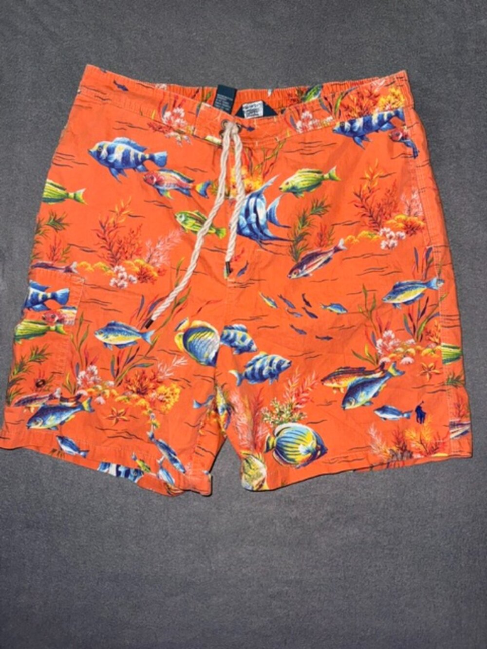 Vintage Polo Ralph Lauren Coral Reef Mens Swim Trunks Fish Board Short Medium